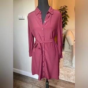 MNG by Mango Women’s shirt-dress in color Bordeaux - size 4 US